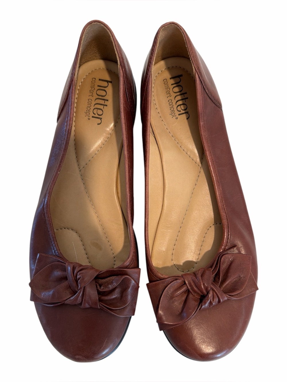 HOTTER Jewel Ballerina Flats Cognac Brown size 7.5